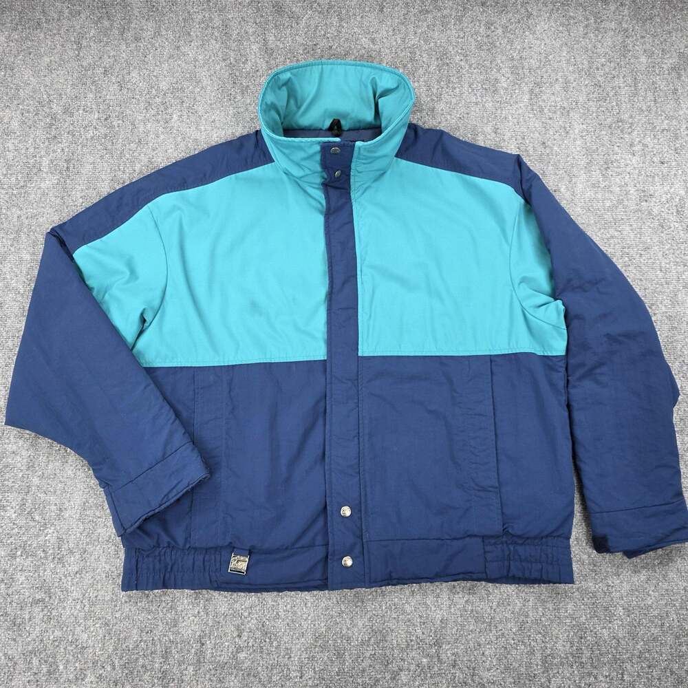 Vintage Woolrich Jacket Mens XL Blue Teal Puffer Colorblock Thinsulate Ski 90s